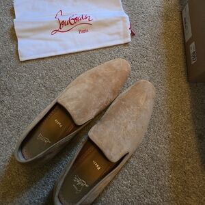 Christian Louboutin Beige Suede Men's Slip-Ons